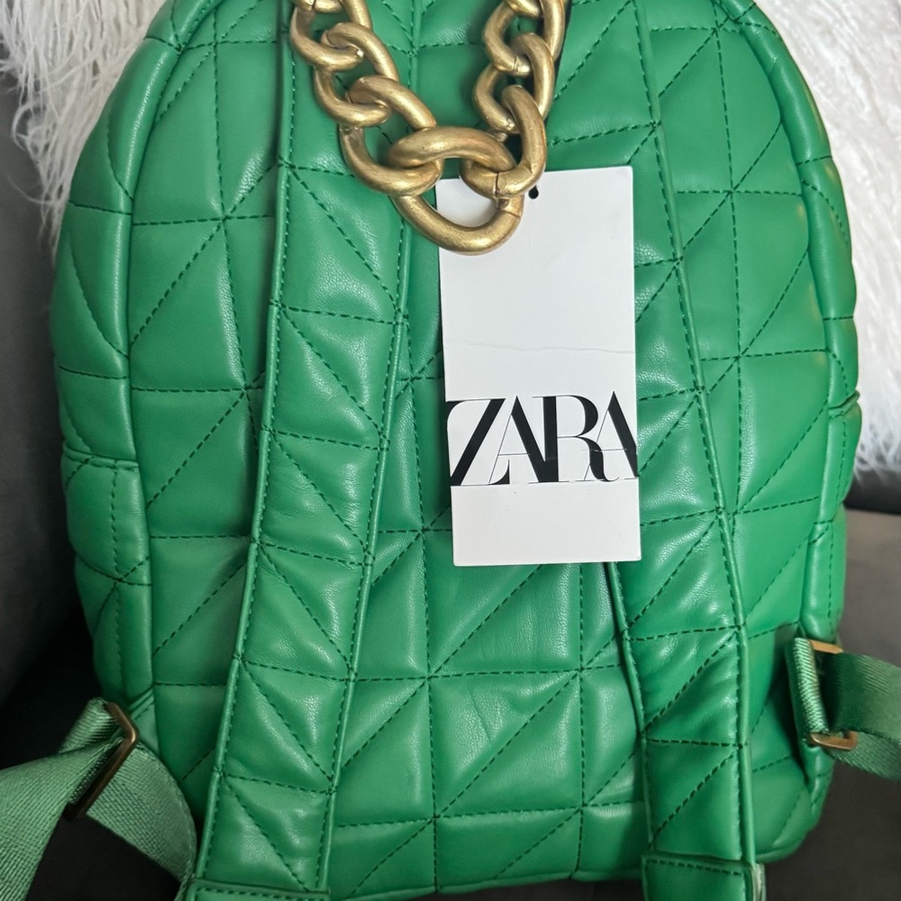Zara Emerald Quilted Backpack